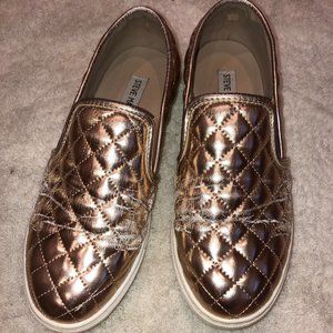 Rose Gold Steve Madden slip on sneaker